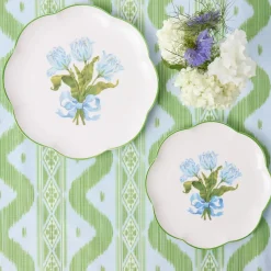 Blue Tulip Dinner Plates (Set of 4)
