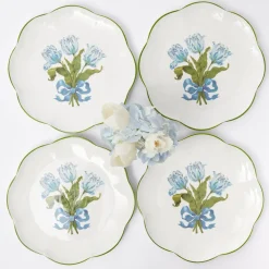 Blue Tulip Dinner Plates (Set of 4)