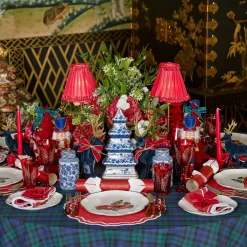 Brigitte Red Garland Engraved Glassware (Set of 8)