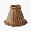 Brown Frilled Silk Lampshade (18cm)