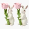Bunny with Pink Tulip (Pair)