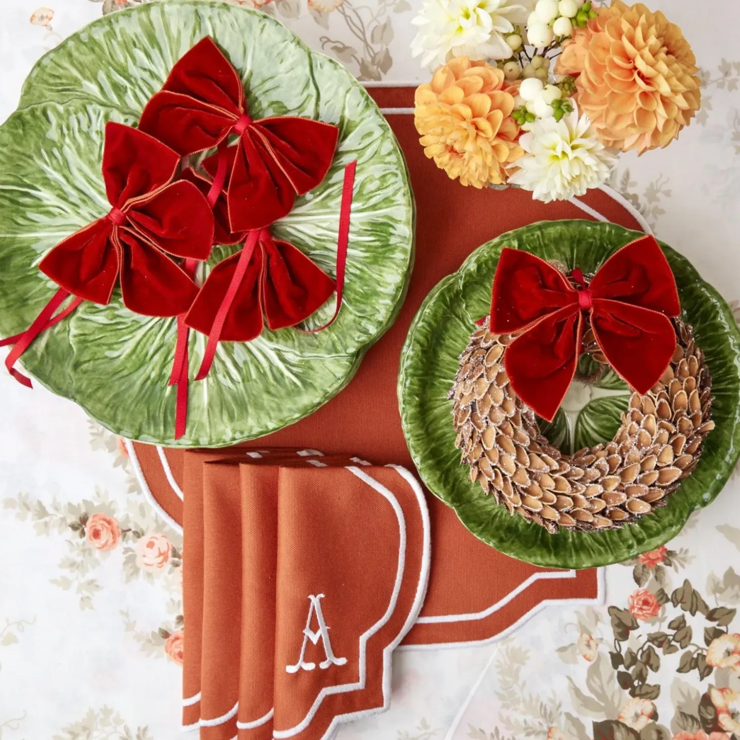 Burnt Orange Napkin Bows (Set of 4)