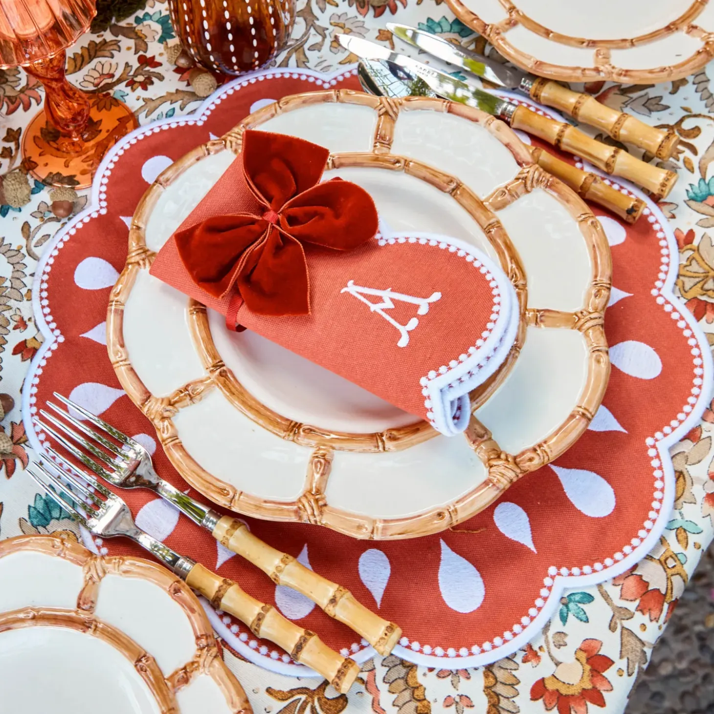 Burnt Orange Napkin Bows (Set of 4)