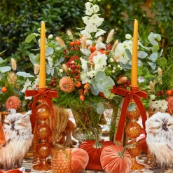 Burnt Orange Velvet Bows (Set of 4) - 20cm