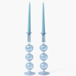 Camille Azure Candle Holder (Pair)