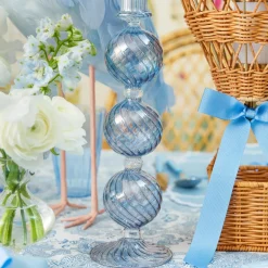 Camille Azure Candle Holder (Pair)