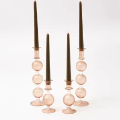 Camille Chestnut Candle Holders (Pair)