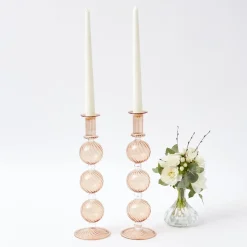Camille Chestnut Candle Holders (Pair)