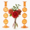 Camille Orange Candle Holder (Pair)