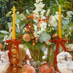 Camille Orange Candle Holder (Pair)