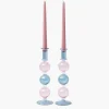Camille Pink & Blue Candle Holder (Pair)
