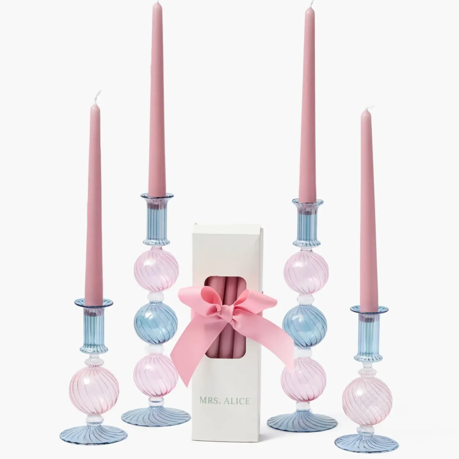Camille Pink & Blue Candle Set