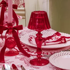 Camille Red Ribboned Candlescape (Pink)