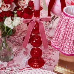 Camille Red Ribboned Candle Set (Pink)