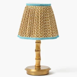 Caramel & Blue Lotus Lampshade (18cm)