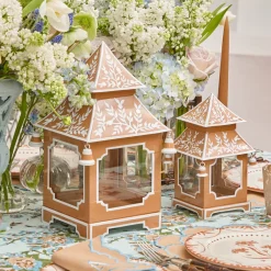 Caramel Chinoiserie Pagoda Lantern