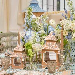 Caramel Chinoiserie Pagoda Lantern