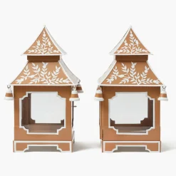 Caramel Chinoiserie Pagoda Lantern
