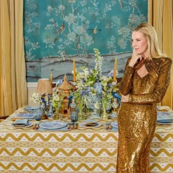 Caramel Ikat Tablecloth