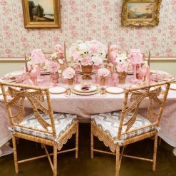Celine Bow Rattan Chair with Putty Ikat Cushion
