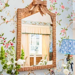 Celine Bow Rattan Mirror