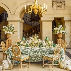 Celine Green Glass Bow Candlescape (Gold)