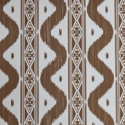 Chestnut Brown Ikat Stripe Fabric