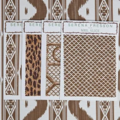 Chestnut Brown Ikat Stripe Fabric