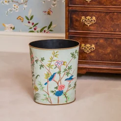 Chinoiserie Oval Tole Waste Paper Bin