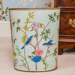 Chinoiserie Oval Tole Waste Paper Bin