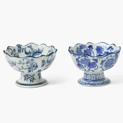 Chinoiserie Scalloped Nibble Bowls (Pair)