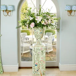 Chinoiserie Tole Urn & Pedestal