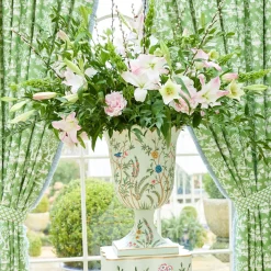 Chinoiserie Tole Urn & Pedestal
