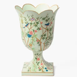 Chinoiserie Tole Urn & Pedestal