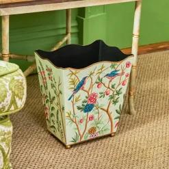Chinoiserie Tole Waste Paper Bin