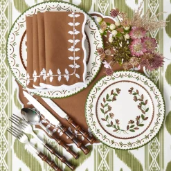 Chocolate Bow Laurel Placemats & Napkins (Set of 4)