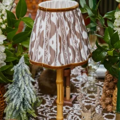 Chocolate Brown Ikat Lampshade (18cm)