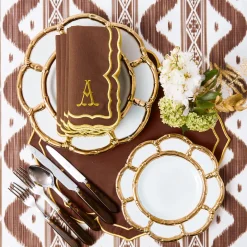 Chocolate Brown Ikat Tablecloth
