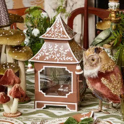 Chocolate  Chinoiserie Pagoda Lantern