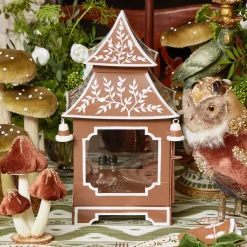 Chocolate  Chinoiserie Pagoda Lantern