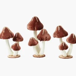 Chocolate Glitter Velvet Mushroom Family