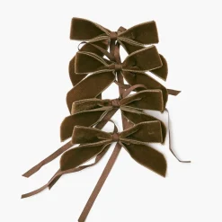 Chocolate Velvet Mini Bows (Set of 4)