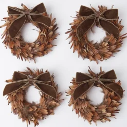 Chocolate Velvet Mini Bows (Set of 4)