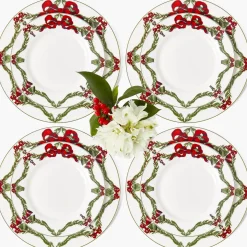 Christmas Garland Dinner & Starter Plates (Set of 8)