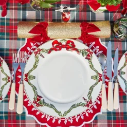Christmas Garland Dinner & Starter Plates (Set of 8)