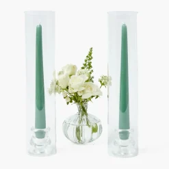 Claudia Glass Hurricane Candle Holder (Pair)