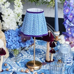 Cobalt & Purple Lotus Lampshade (18cm)