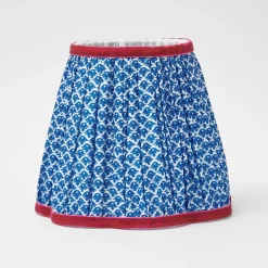 Cobalt & Red Lotus Lampshade (18cm)