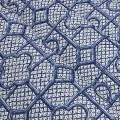 Cobalt Blue Bamboo Trellis Fabric