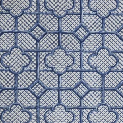 Cobalt Blue Bamboo Trellis Fabric